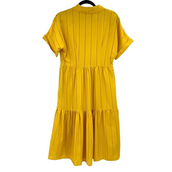 Tahari ASL Yellow Drop Needle Georgette Shirtdress Size 8 NWOT $149 MSRP - Picture 9 of 10